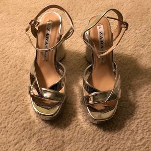 Zara Silver Platforms